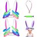 Easter Inflatable Bunny Ears Ring Toss Game,Inflatable Rabbit Ears Toys Gift for Kid Family School Party,Favor Indoor Outdoor Toss Game(2 Sets & 12 Rings & 1 Pump