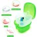 Keedolla Denture Cups for Soaking Dentures Denture Cleaning Case Retainer Container Mouth Guard Bath Box Holder Case with Brush for Night Guard Gum Shields and Dental Appliances Green - Buy Online on GoSupps.com