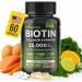 Biotin 10000mcg with Collagen Keratin Hyaluronic Acid - Hair Growth Vitamins for Women & Men - Hair Skin and Nails Vitamins with B Complex - 60 Capsules