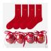 Chinese New Year Red Socks Fashion Embroidered Men Women Socks with A Ball-Shaped Gift Box Spring Festival Gift 2 Pairs (Color : Red-7 Size : 37-45) 37-45 Red-7