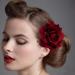 2 in 1 Artificial Big Rose Flower Hairpin Hair Clips Flower Brooch for Women Party (Dull Red) Dark Red - Buy Online on GoSupps.com