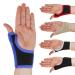 Solace Bracing Thumb Support Max (5 Colours) - British Made & NHS Supplied Breathable Thumb Spica Splint - #1 Thumb Brace for CMC Pain Arthritis Tendonitis RSI & More - Black and Blue - L - Left Large - Left Hand Black / Blue Trim