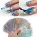 Kedejin Nail Stickers 24 Sheets DIY Nails Stamping Template Nail Stickers Irregular Grid Stencil Reusable Nail Art Vinyls Hollow Stickers - Buy Online on GoSupps.com