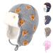 Gajaous Baby Boys Girls Winter Animals Earflap Beanie Hat Kids Infant Dinosaur Fox Pattern Fleece Lining Warm Hat 1-2 Years Fox