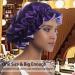 Silk & Satin Sleeping Cap for Curly Hair | Double-Layered Large Hood for Black Women | Natural Hair Protection in Violet & Champagne - Buy Online on GoSupps.com