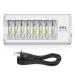 EBL Rechargeable AAA Batteries 8 Pack 1100mAh NiMH Triple AAA Batteries and Individual AA AAA Battery Charger