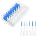 Uraqt interdental brushes 220 pieces of silicone interdental brushes portable toothbrush dual-house dental stick interdental brush dental brushes for tooth cleaning between tools (blue)