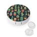 Contact Lens Case Cute Cactus Seamless Illustration Portable Travel Contact Lens Box Contact Lens Storage Box