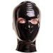 Latex hood with zipper and openings for the eyes black small black S