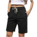 Bermuda Shorts for Women, Knee Length Capris Casual Summer Loose Fit Short Pants Dressy Drawstring Pirate Shorts Medium 0-black