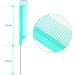 3 Pcs Rat Tail Combs Salon Hairdressing Comb | Stainless Steel Handle Fine Tooth Comb for Women Barber - Lake Green - Buy Online on GoSupps.com