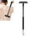 Razor for men premium shaving apparatus for the back with a long adjustable razor with curved extension and painless hair removal