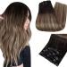 Easyouth Remy Clip in Hair Extensions Real Human Hair Clip in Extensions 20 Inch 70g 5Pcs Double Weft Clip in Ombre Hair Extensions Clip in Human Hair 20" 2-5Pcs Clip #1B/6/27