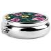 Beautiful Purple Flowers Round Pill Box | 3 Compartment Portable Organizer for Travel & Purse - Buy Online on GoSupps.com