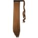 Ponytail Extension Wrap Around Long Straight Curly Clip in Ponytail Hair Extensions for Women Brown Black Blonde Hairpiece 23"-Straight Dark Brown & Sandy Blonde - Buy Online on GoSupps.com