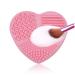Heart Shape Color Removal Sponge & Makeup Brush Cleaning Box Pink Scrubber Mat for Eye Shadow & Makeup Brushes - Buy Online on GoSupps.com