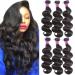 Flady Brazilian Body Wave Bundles Human Hair 14 16 18inch 10A Human Hair Weave Bundles Body Wave Hair Extension Real Human Hair Natural Color 14/16/18 Inch