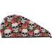 Skull and Roses Microfiber Hair Towel | Super Absorbent Quick Dry Hair Wrap for Women | Ideal for Long Curly Thick Hair - Buy Online on GoSupps.com