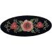 Rose Flower Pattern Embroidered Oval-Shaped French Hair Barrette Clips Poppy Flower Design Fashion Embroidered Cute Hair Clips Colorful Embroidered Hair Barrettes for Girls and Women (Black 1) - Buy Online on GoSupps.com