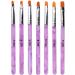 TRIXES 7PC UV Gel Acrylic Nail Brush Set - Assorted Nail Art & Builder Brushes - Accurate Professional Salon Painting Tools - Marbled Purple Pink - Buy Online on GoSupps.com