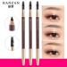 Hanzan Double Eyebrow Pencil Waterproof - 5 Colors (#01 BLACK) | Three Dimensional Natural Look | Buy Internationally - Buy Online on GoSupps.com