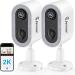 Jennov 2K Wireless Outdoor & Indoor Camera Wi-Fi Battery Powered Camera with AI Smart Color Night Vision - Pack Of 2
