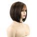 Short Bob Wig for White Women with Bangs - Brown Mixed Blonde Highlights - Synthetic Hair Replacement for Daily Wear - Buy Online on GoSupps.com