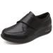 KXSM Mens Diabetic Shoes Orthopedic Portable Functional Shoes Black Leather Leisure Adjustable Thumb Valgus Wide Width Comfort for Elderly Sports Hiking Black 39 39 Black