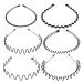 6 Pcs Headband - Hair Bands for Men Non-Slip Durable Wavy Metal Hair Hoop Multi-Style Black Spring Headbands Unisex Outdoor Sports Hair Band Accessories for Women Men black 6