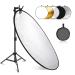 NEEWER 32"/80cm Light Reflector Kit, 5 in 1 Collapsible Round Reflector (Translucent/Silver/Gold/White/Black), Metal Clamp and 21"-43"/53-110cm Short Stand for Low Angle Children Studio Photography