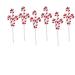 Holiday Pride Christmas Candy Cane Picks - 3 Red & White Candy Canes on a Wired Pick - Set of 6 Picks