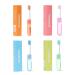 Travel Toothbrush Portable Toothbrush Built in Cover Travel Toothbrush For Hiking Camping and Traveling School Home Supplies Folding Toothbrushes Mini Multi Color Travel Toothbrush Kit (4 Pack)