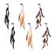 Oenothera 6 Pieces 3 Feather Hair Clips Indian Feather Headband Hippie Boho Headpiece for Women and Girls