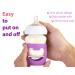 Silicone Baby Bottle Sleeves for Philips Avent Natural Glass Bottles - 4oz, Pack of 2 - Pink/Purple Bear Design - Buy Online on GoSupps.com