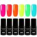 SINCERO SALON UV Gel Nail Polish Set I Neon Dream 6 Gel Nails Colors I Soak Off Nail Gel Set