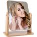 LOTIKO 7 Inch Natural Wooden Vanity Makeup Mirror - Swivel & Portable High-Definition Desk Mirror (Square) - Buy Online on GoSupps.com