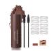 Hirock stamp set for eyebrows one Step Eyebrow Stamp Shaping Kit make-up powder for eyebrows with 10 reusable eyebrow templates (natural brown)