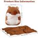 MUZIRI KINOKOO Plush Hamster Pillow Blanket - Soft Toy Blanket for TV, Sofa, Office, and Travel - Dark Brown - Buy Online on GoSupps.com