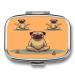 Pill Box Yoga Pug Print 2 Compartment Medicine Pill Case Pill Organizer Decorative Metal Portable Pill Box for Pocket Or Purse