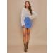 LAEMILIA Womens Floral Print Flared Mini Skater Skirt - Elastic Waist Pleated Short Skirt with Drawstring in Blue - Buy Online on GoSupps.com
