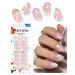 Wahrshei Pack of 22 UV-free gel nail films - Pink - Stickers - UV-free - For DIY at home