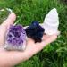 Crystal Rough Specimen Healed Natural White Selenite Skyscraper Amethyst Cluster Azurite Malachite Specimen Crystals Stones Combos Set As a Gift Combo of 3 - Buy Online on GoSupps.com