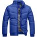 Winter Men's Padded Hooded Coat | Blue X-Large Puffer Jacket with Pockets - Buy Online on GoSupps.com