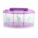 Aquarium Fish Tank Transparent Aquarium Fish Tank LED Acrylic Three Divisions Breeding Isolation Box for Small Fishes Mini Breeding Fish Tank (Purple)