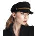 PanPacSight Women Newsboy Hats Fiddler Greek Fisherman Sailor Hat Cabbie Beret Paperboy Cap 04-black One Size