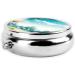 Cute White Daisies Portable Metal Pill Box | Round Mini 3-Compartment | Travel-Friendly Black Design for Small Pills - Buy Online on GoSupps.com