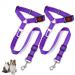 Dog Seat Belts for Car 2 Pcs Dog Tether with Elastic Bungee Buffer Adjustable Dog Car Seatbelts and Strong Leash Leads Accessories for Dogs Cats Pets Purple