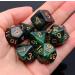 CREEBUY Polyhedral DND Dice Set - Green Mix Black Nebula Glitter Dice for D&D RPG Games - Buy Online on GoSupps.com