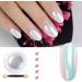 Nail Art Powder Holographic Pearl Nail Powder Art Pigment Powder with Sponge Stick Mirror Effect Pigment Manicure Glitter for DIY Nail Decoration - Buy Online on GoSupps.com