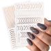 3D Rose Gold Metal Nail Stickers - Self-Adhesive Nail Art Decals for DIY Manicure | 8 Sheets of Stripe Lines & French Tips - Buy Online on GoSupps.com